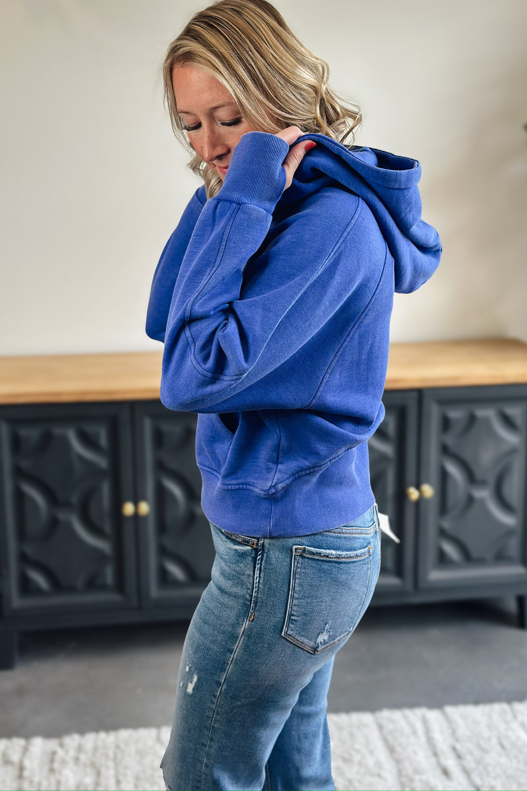 Royal Blue Boxy Quarter Zip