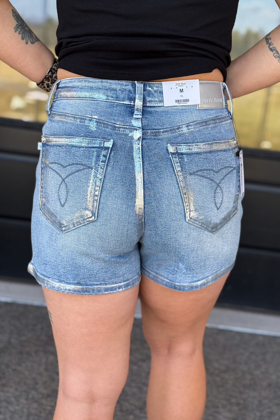 Judy Blue High Rise Foil Shorts