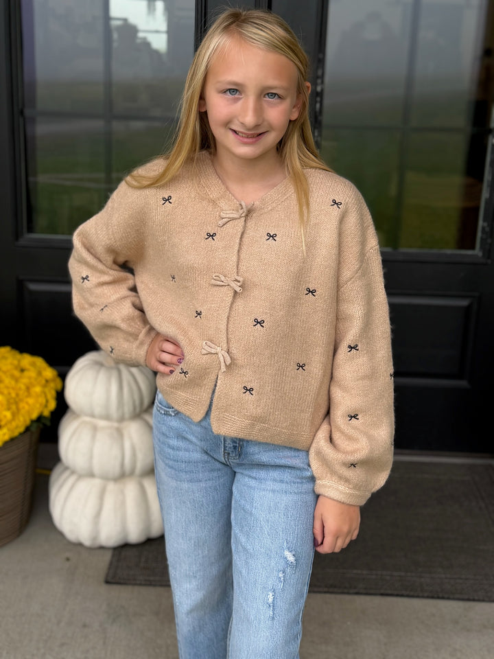 Taupe Bow Sweater