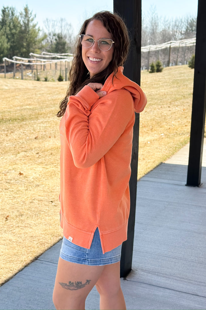 Lakegirl Orange Burnout Hoodie