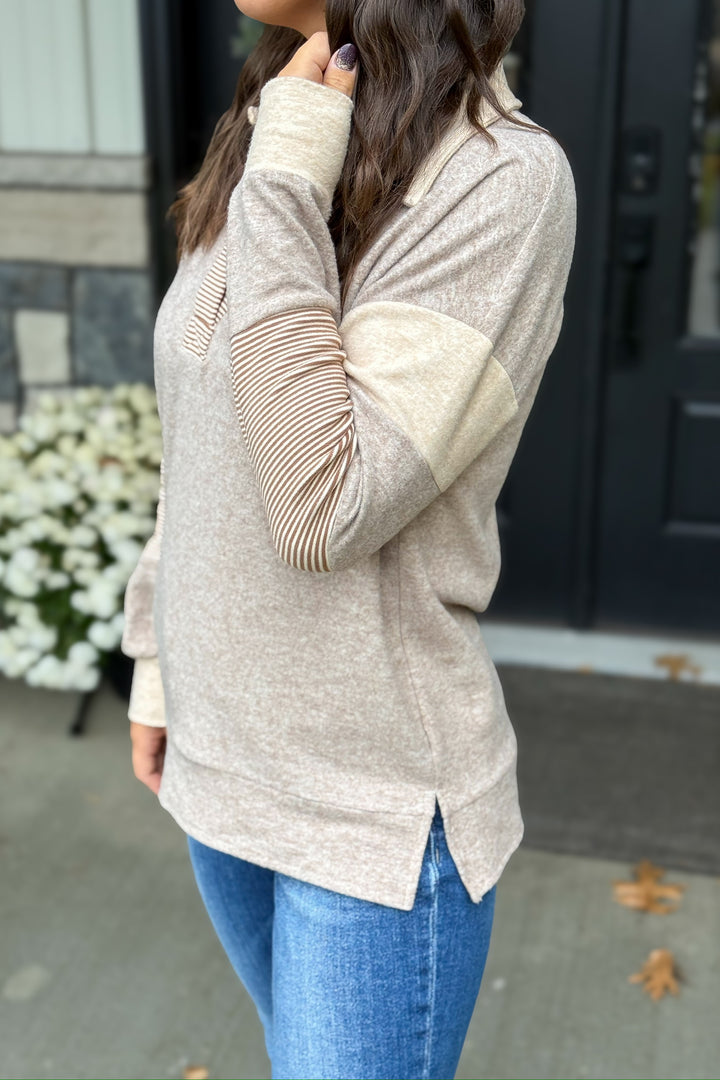 Taupe Contrast Long Sleeve