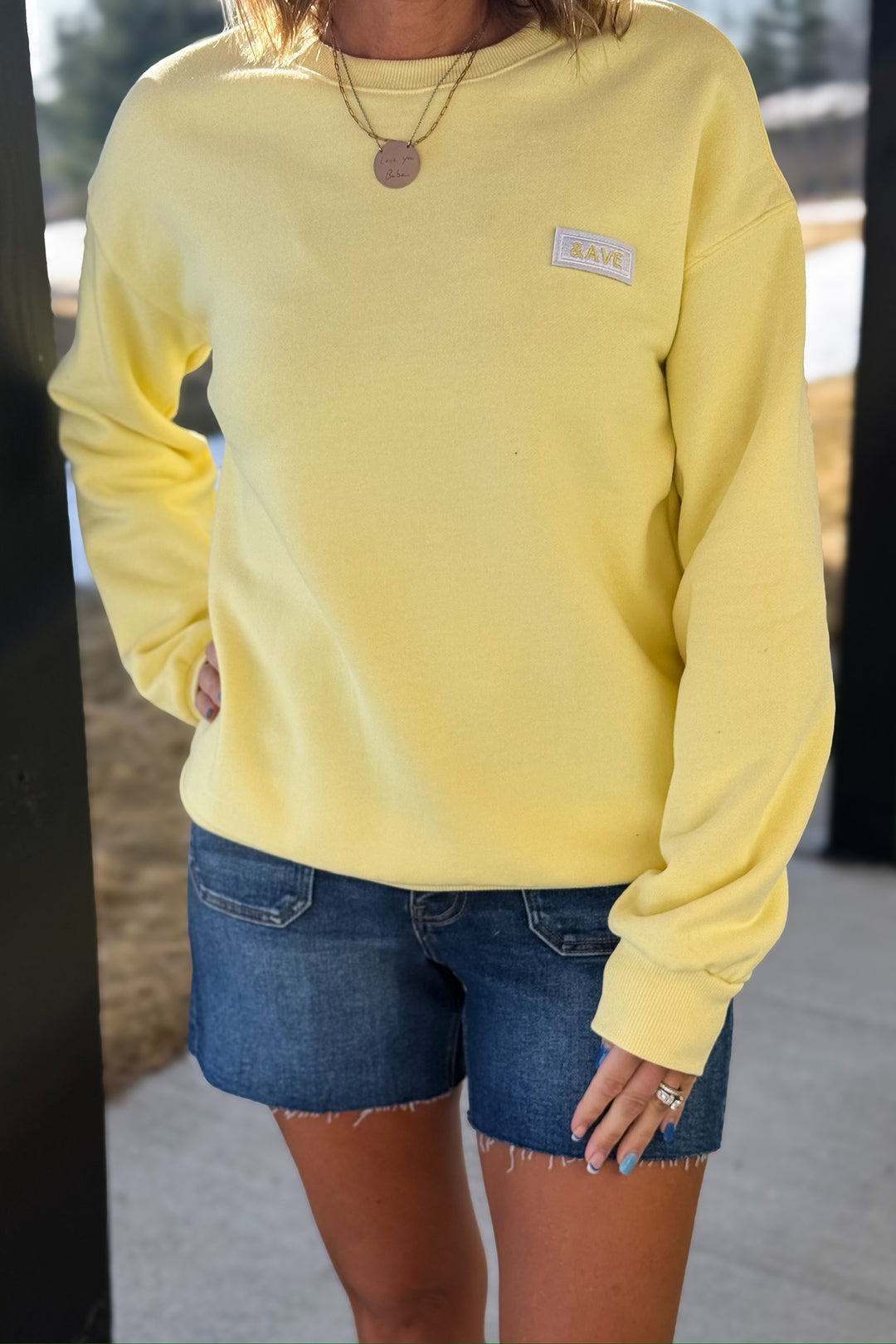 Ampersand Crew Neck- Butter
