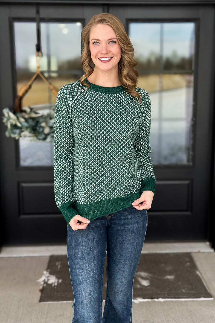 Green Textured Sweater