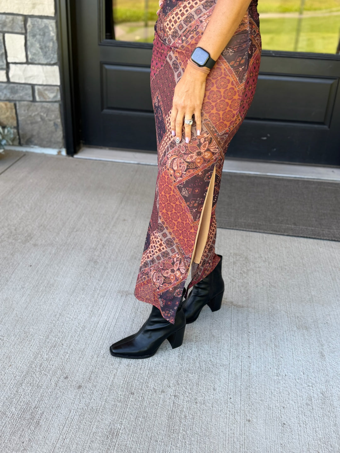 Patchwork Ruched Dress