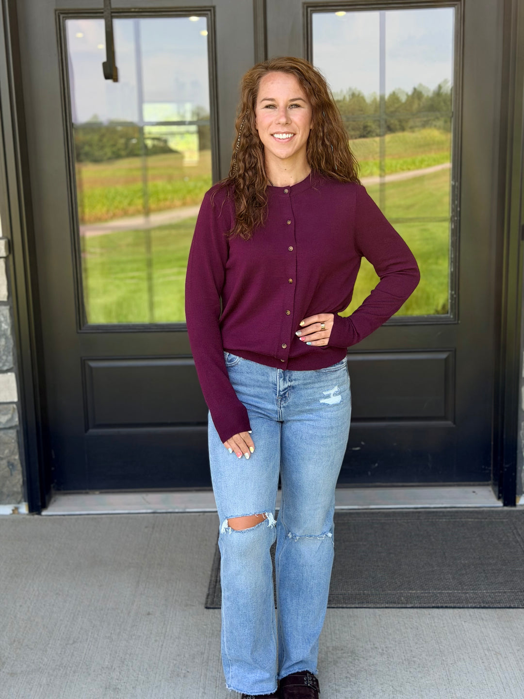 Plum Cardigan