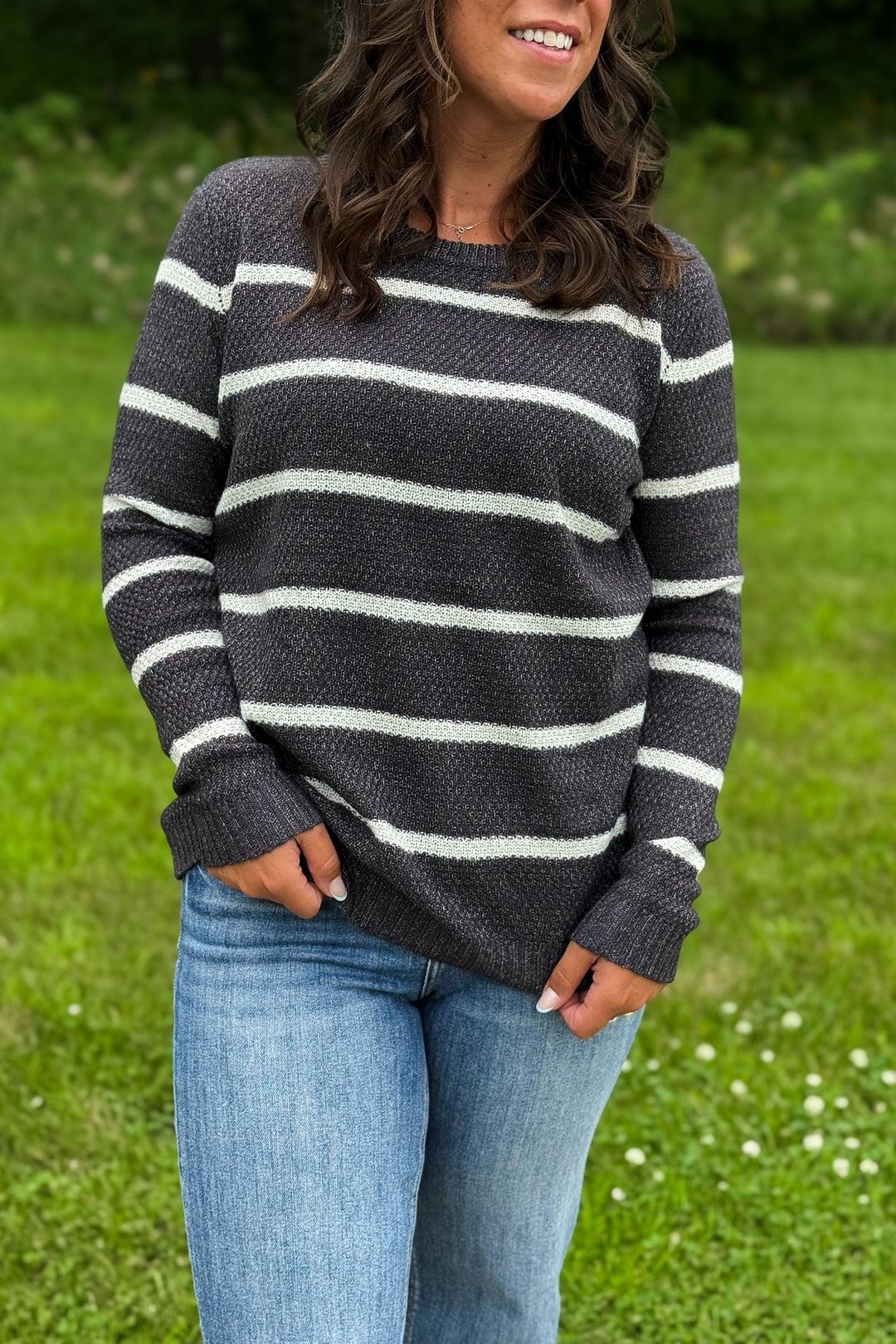 Striped Charcoal Sweater