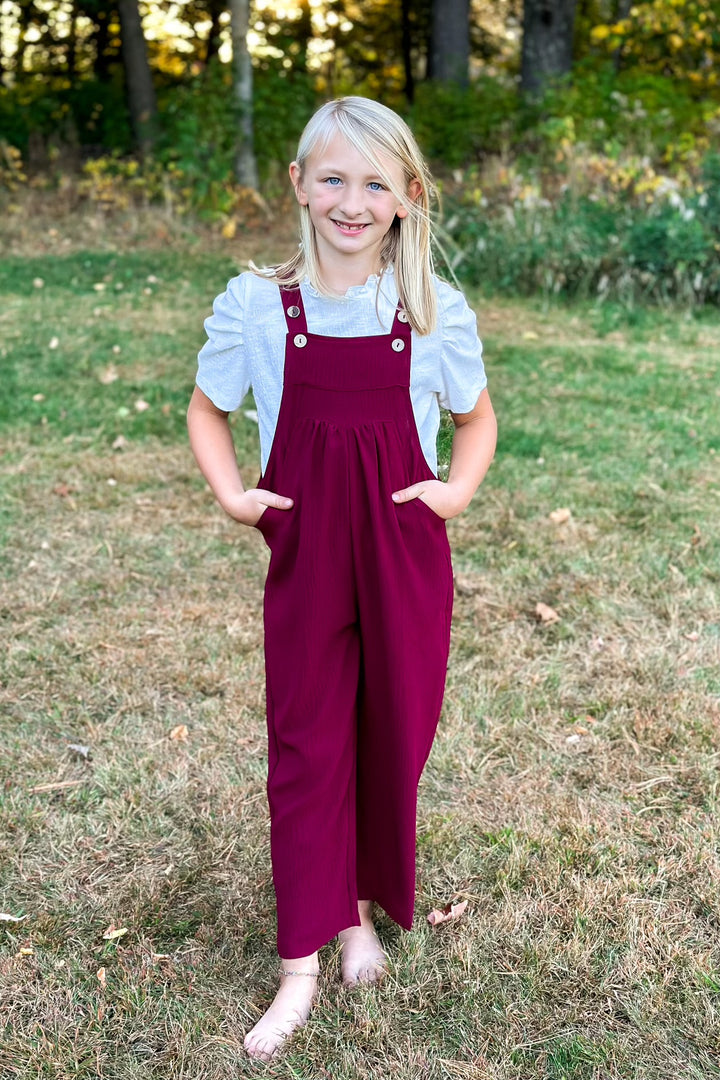 Burgundy Button Sling Jumpsuit