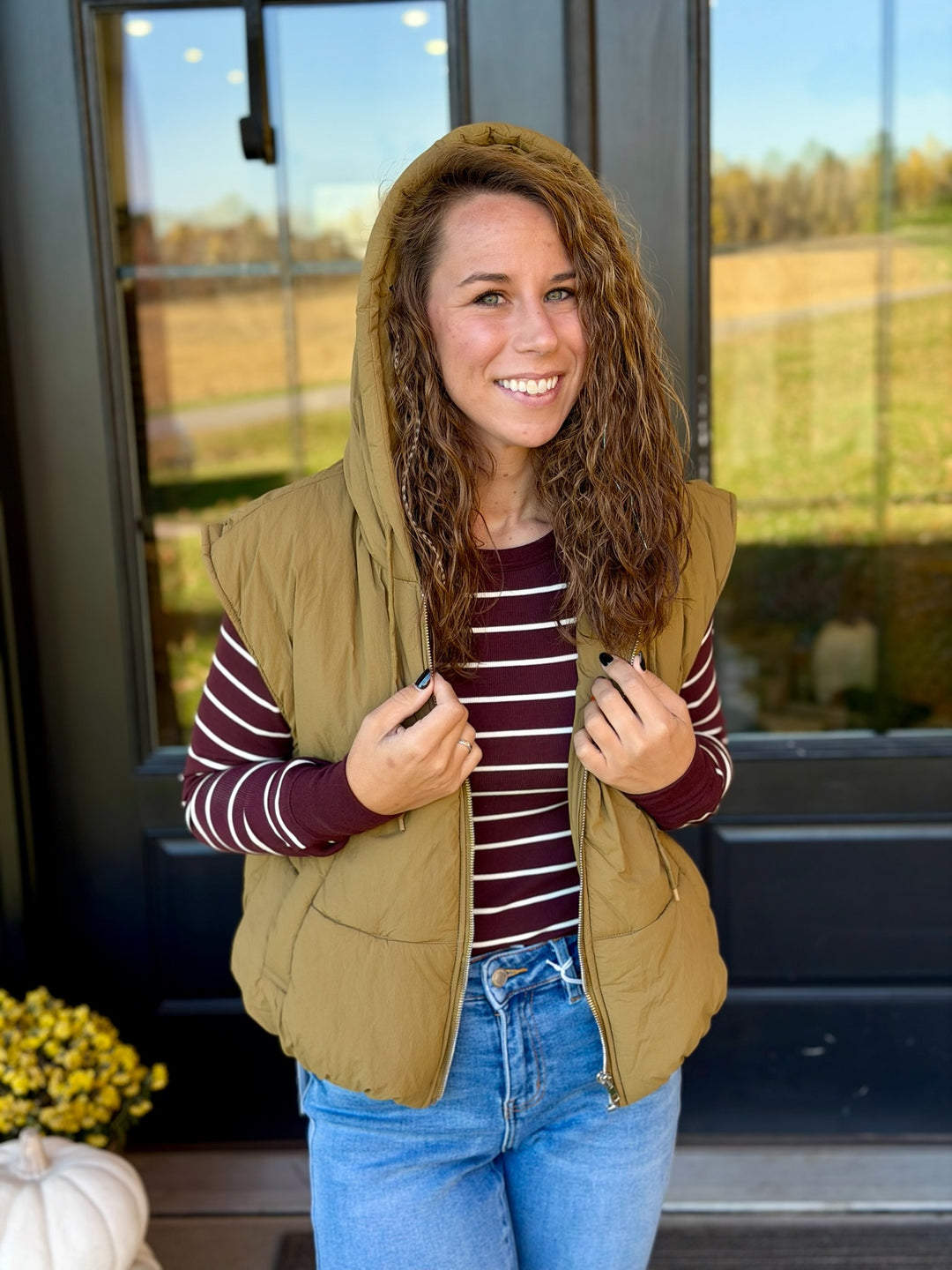 Bubble Puffer Vest- Moss