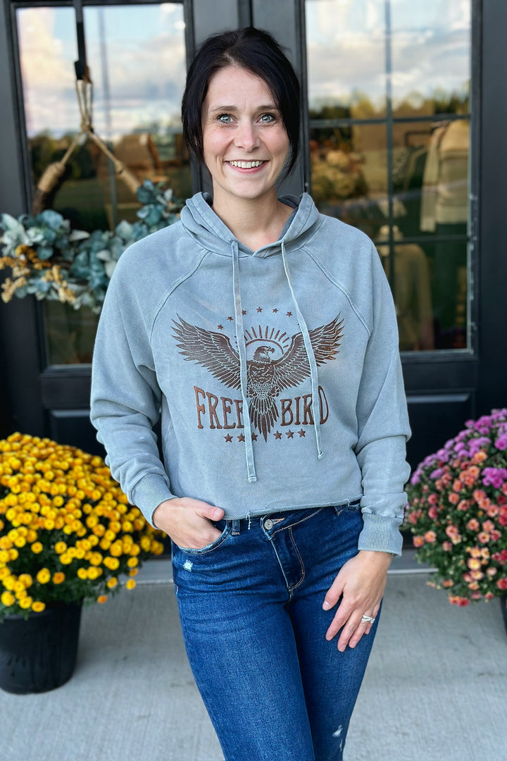 Fly High Graphic Crop Hoodie