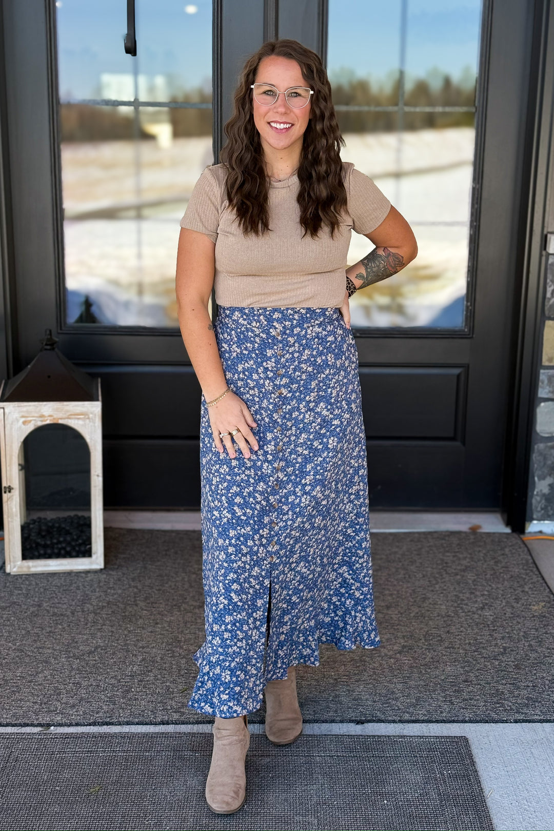 Wipsy Blue Maxi Skirt