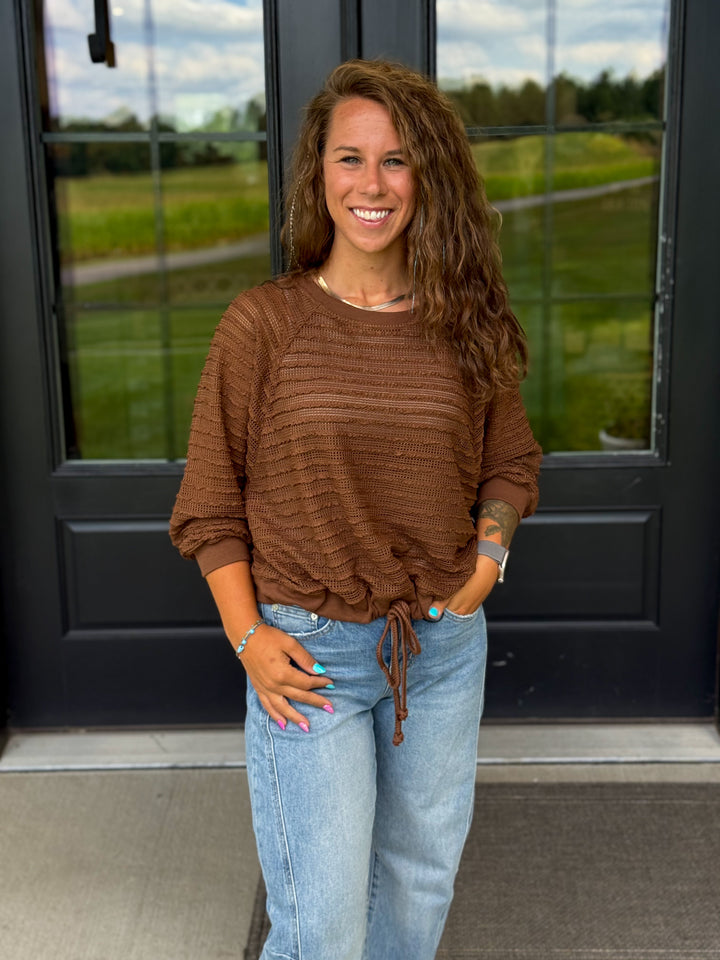 Brown Textured Top