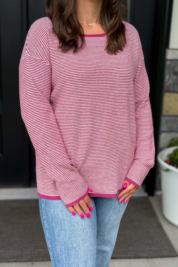 Berry Textured Sweater