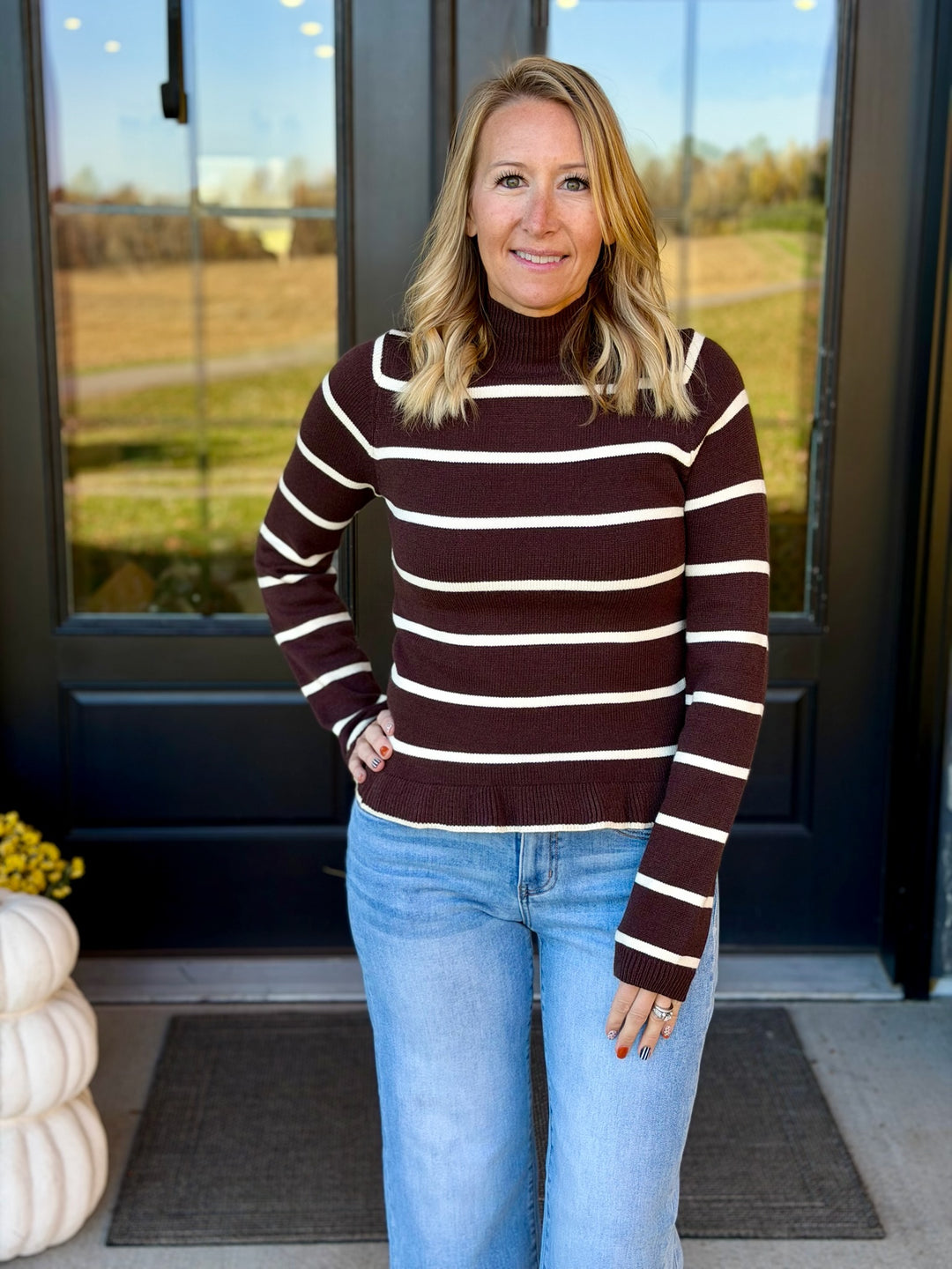 Striped Peplum Sweater