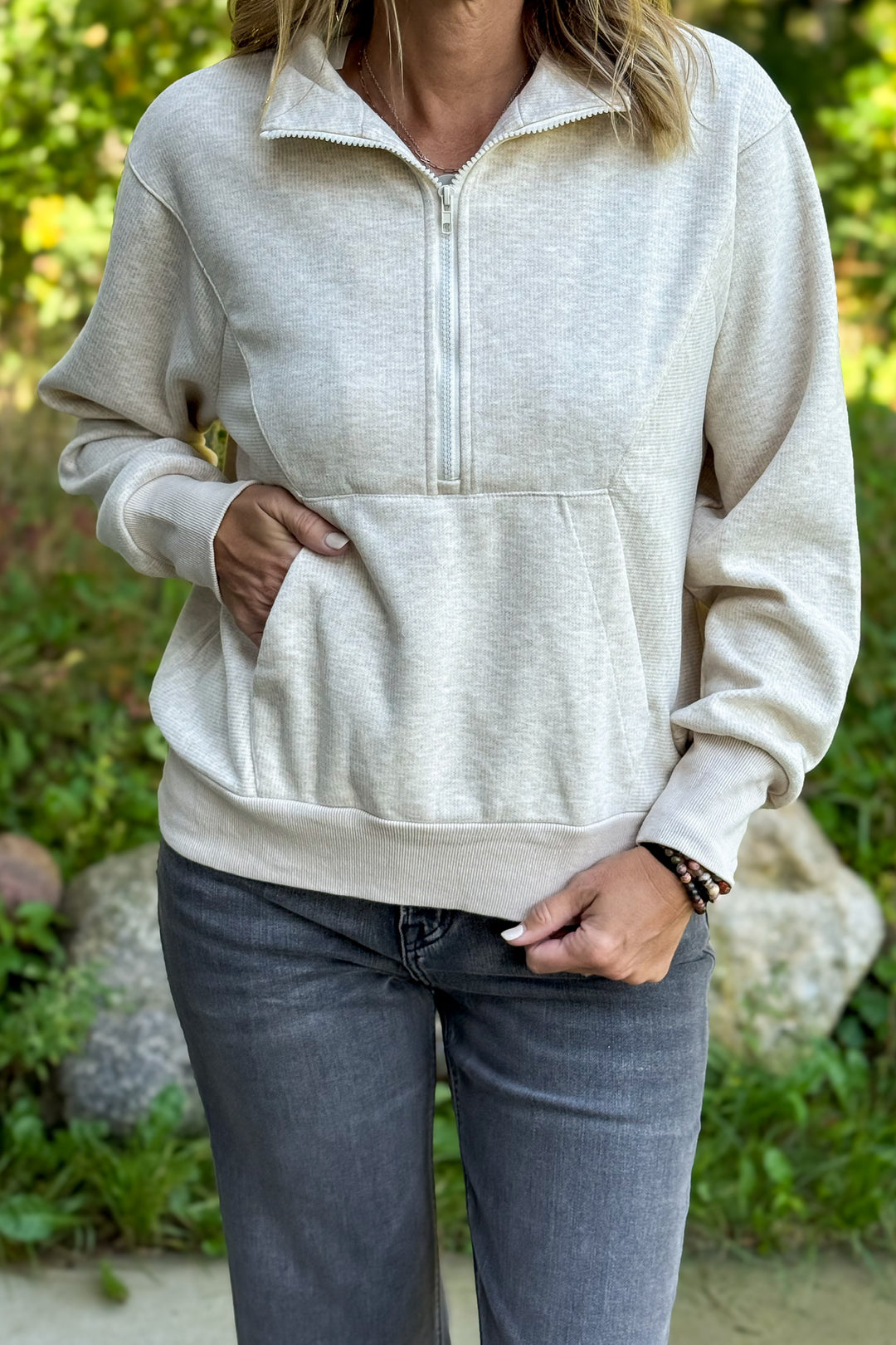 Half Zip Pullover- Taupe