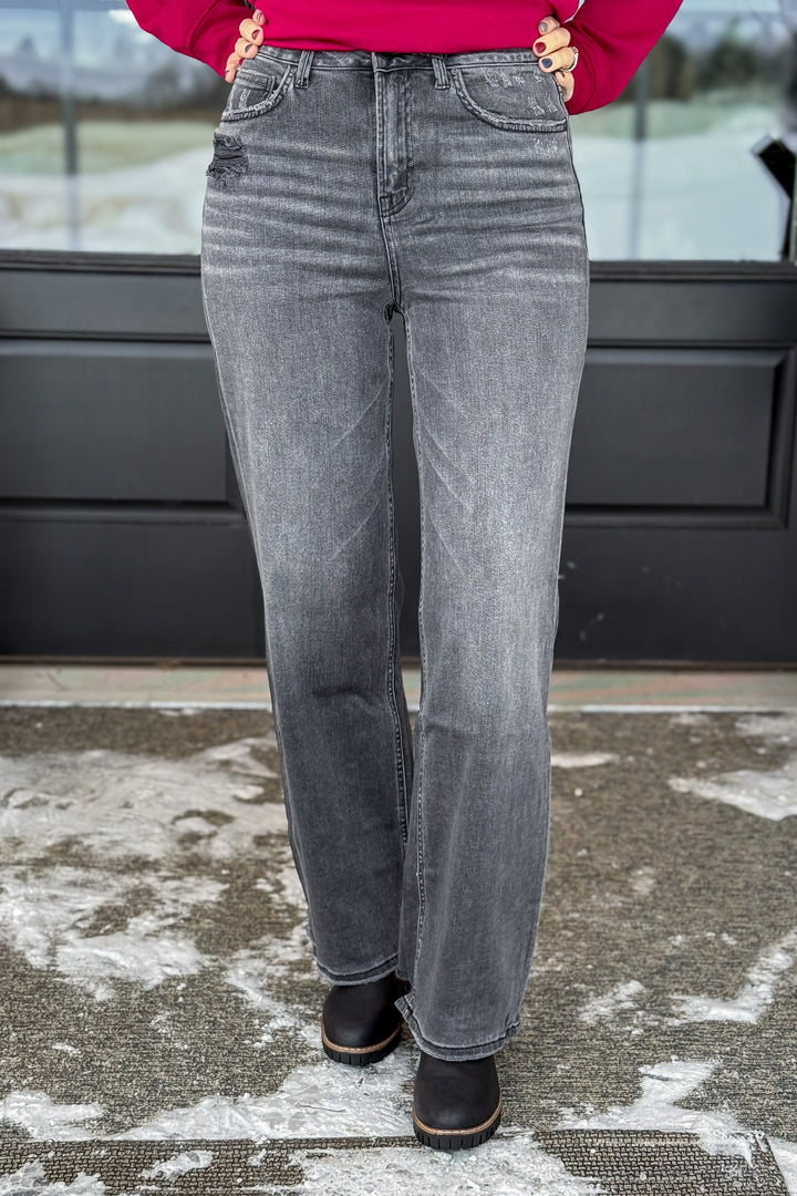 Mica Washed Black Wide Leg