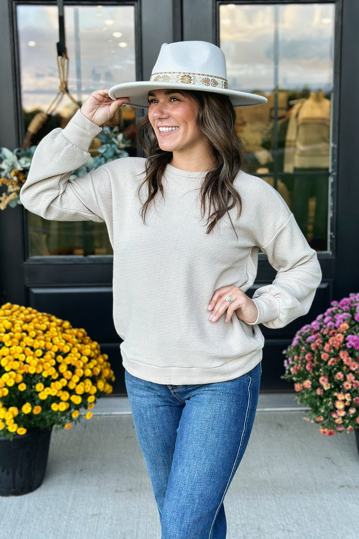 Taupe Crew Pullover