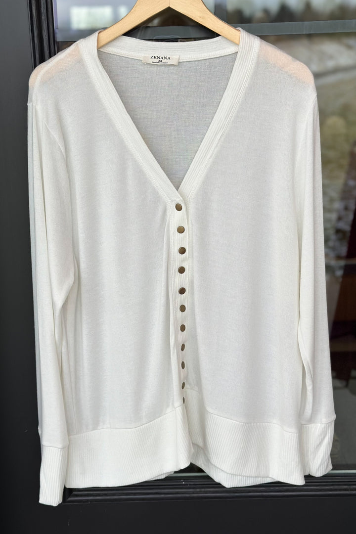 Snap Button Cardigan- Curvy