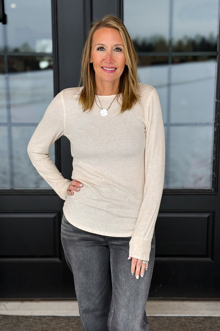 Stacy Top- Pink Oatmeal