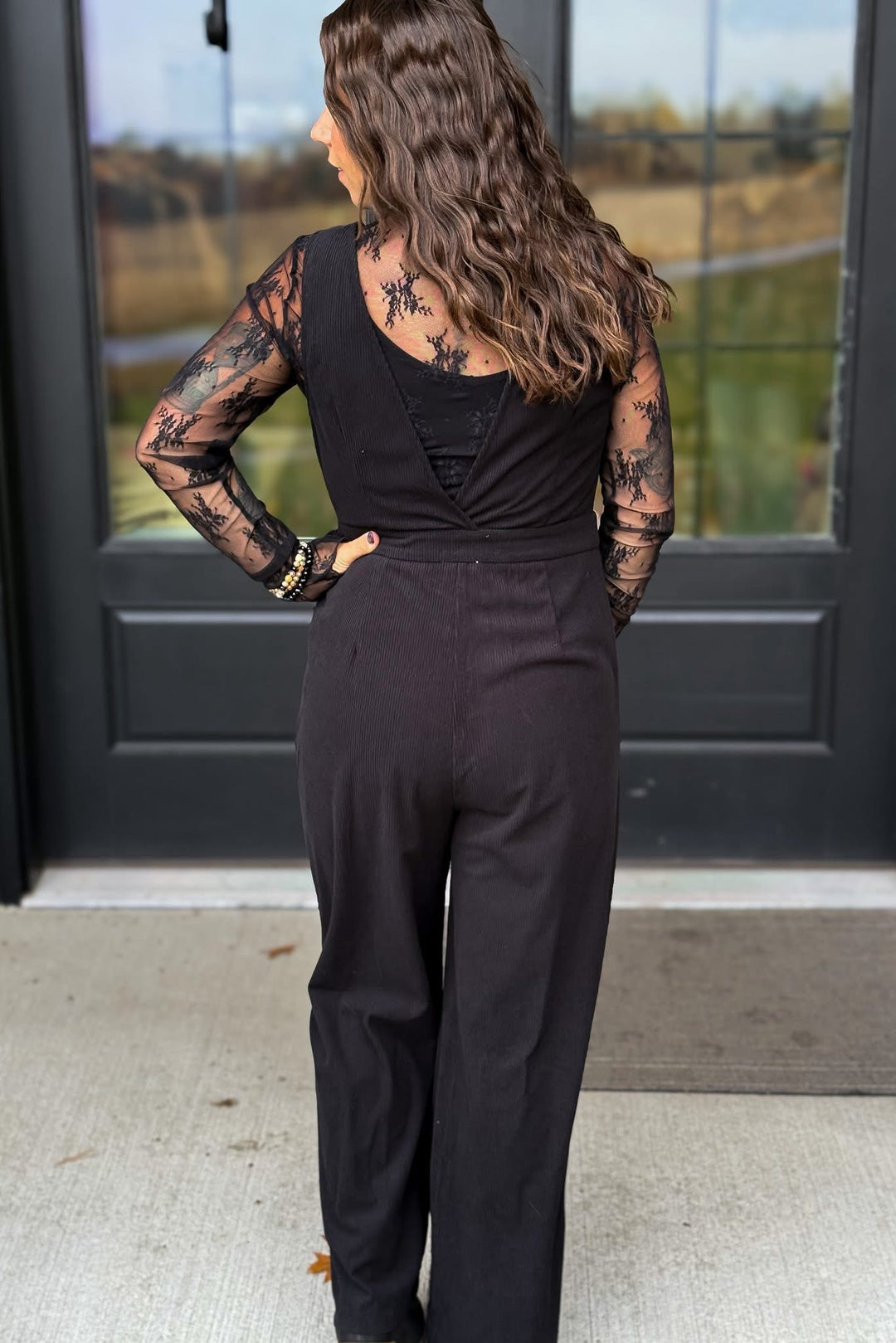 Black Corduroy Jumpsuit