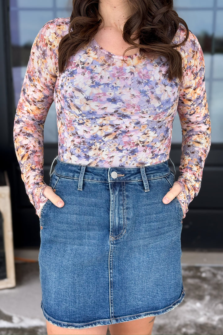 Floral Mesh Long Sleeve