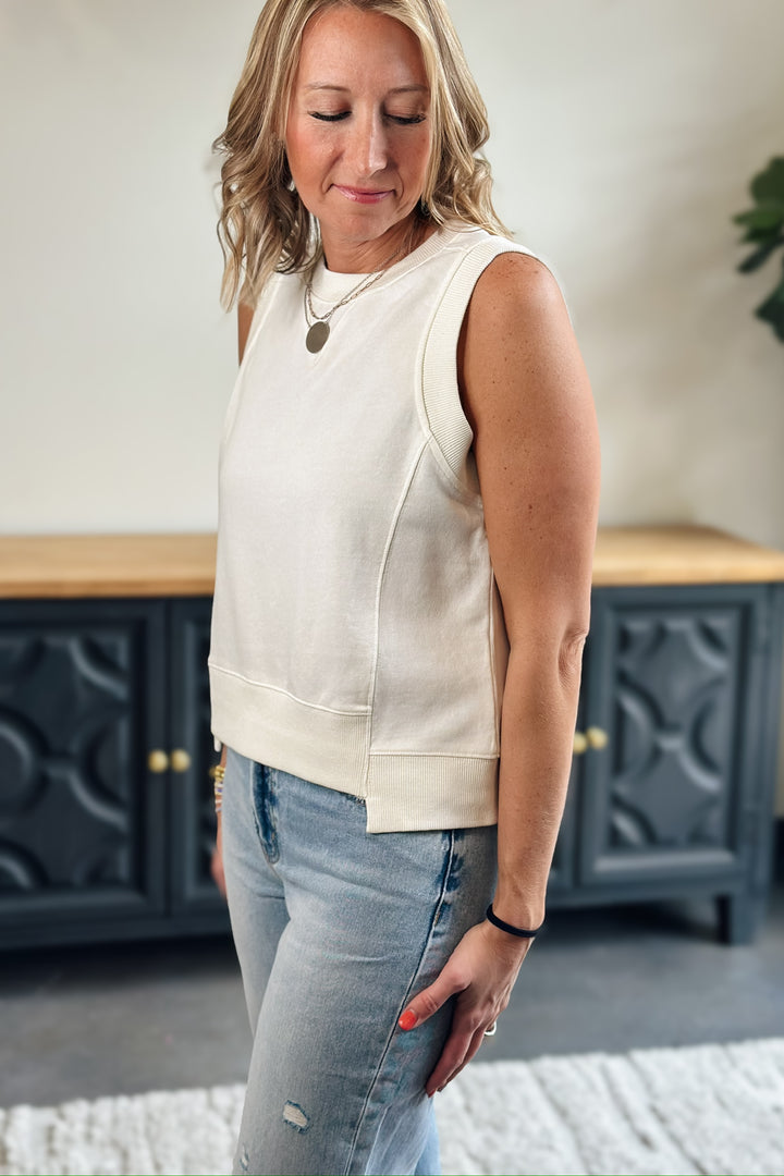 Ivory Terry Sleeveless Top
