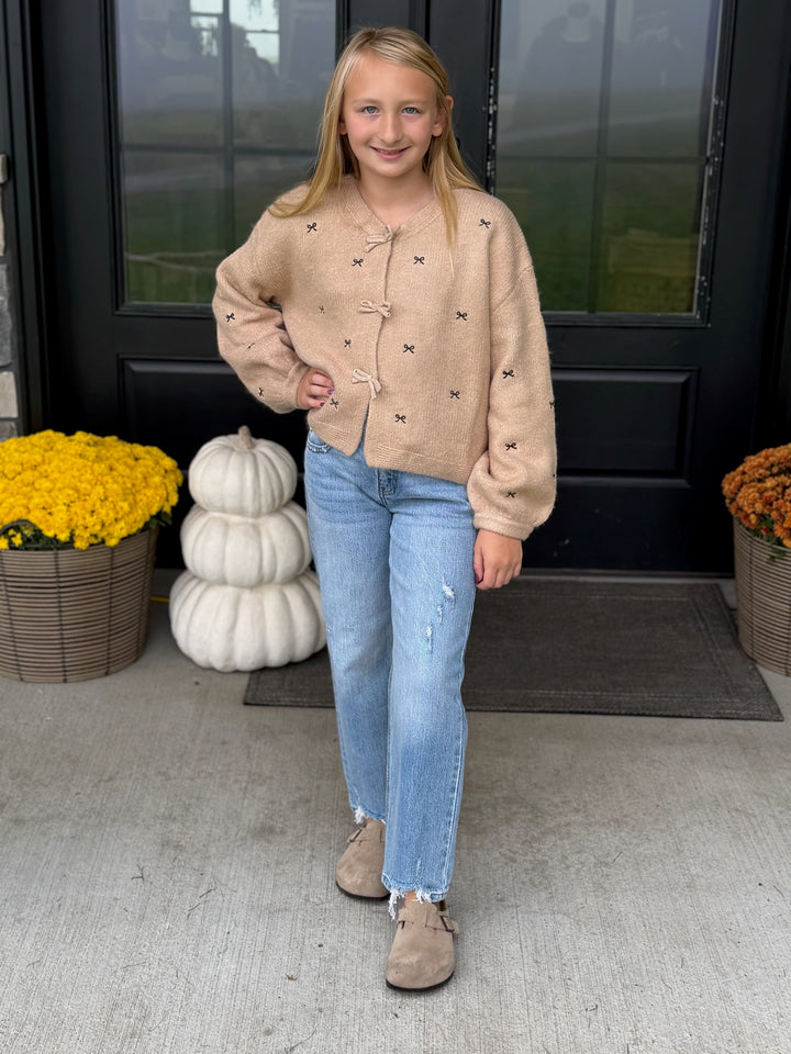 Taupe Bow Sweater