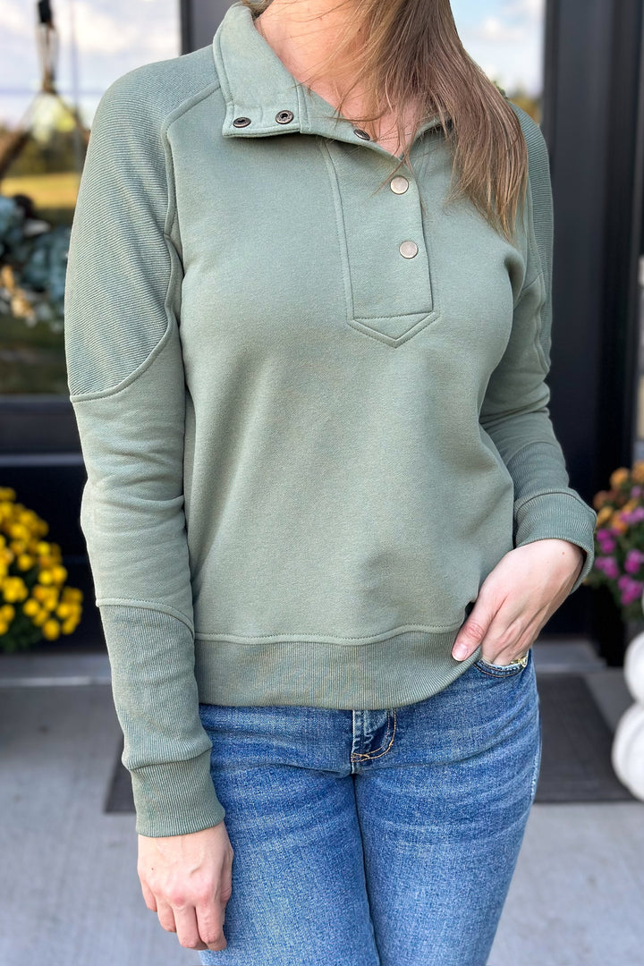 Olive Mock Neck Pullover