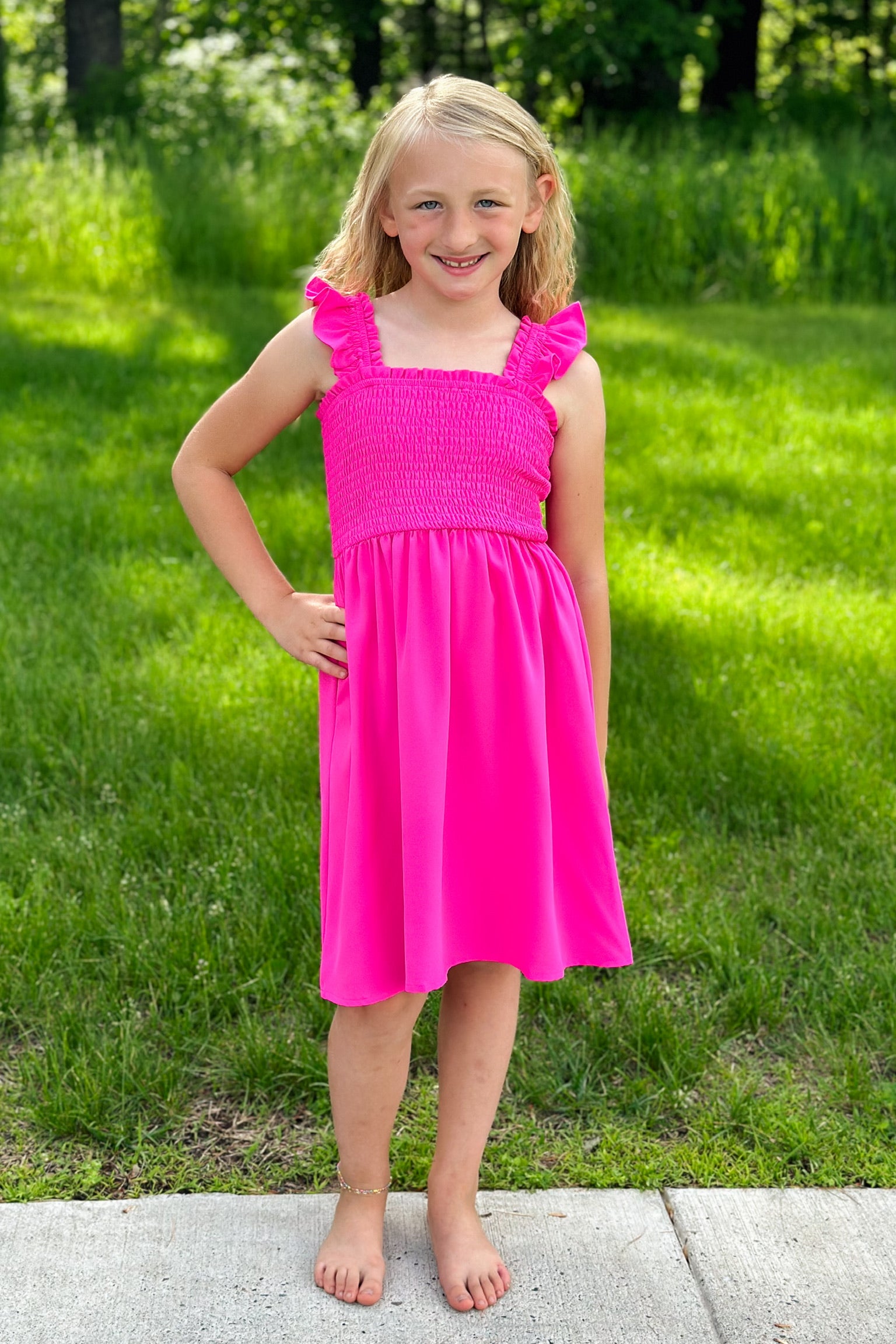 Hot Pink Smock Dress – Pretty Kinz