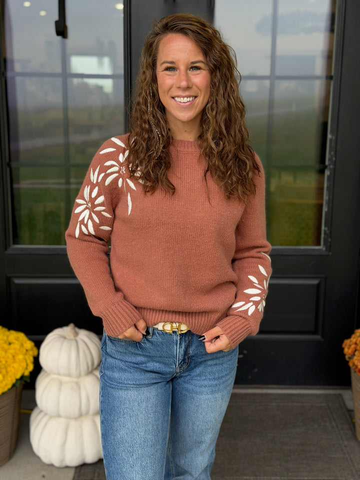 Floral Embroidered Sweater