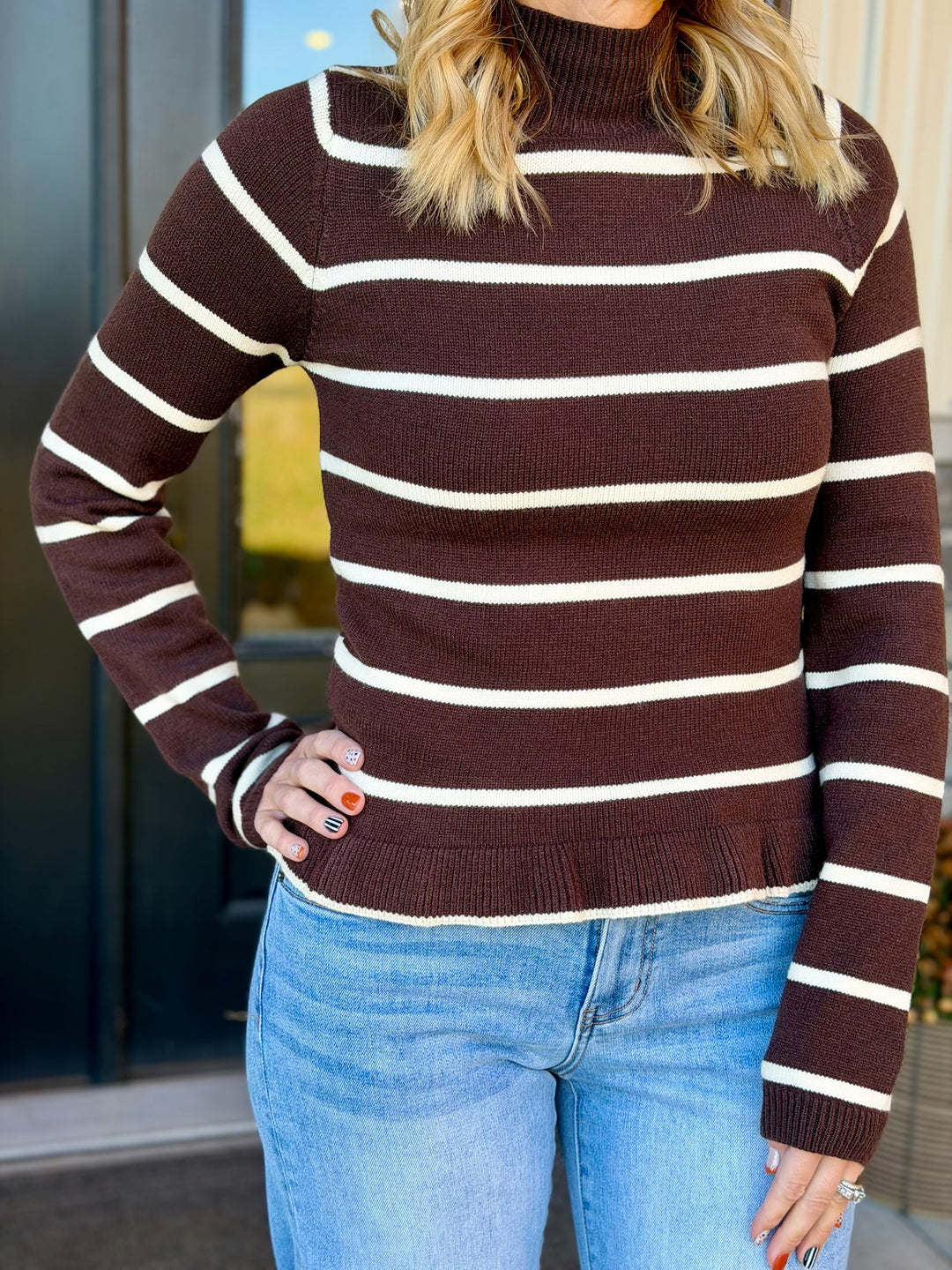 Striped Peplum Sweater