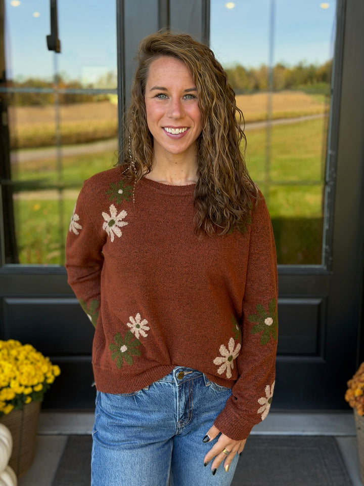 Floral Accent Sweater