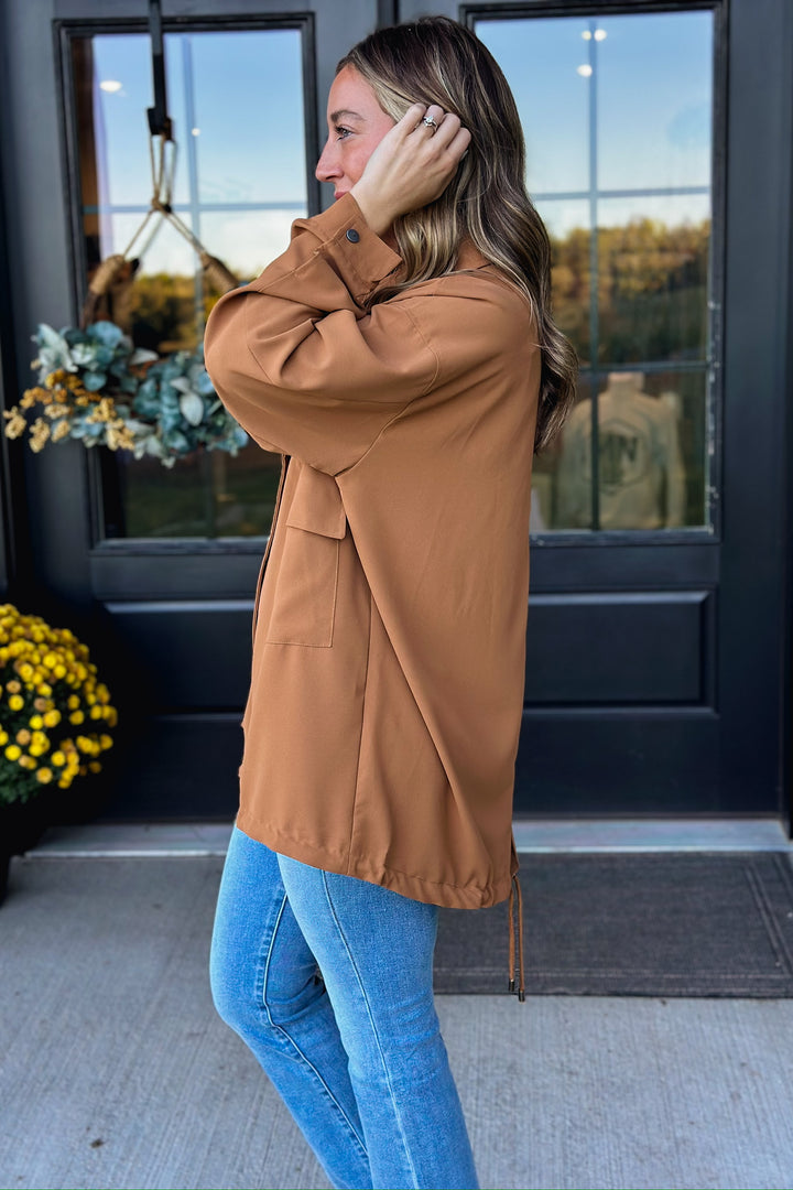 Camel Adjustable Oversized Jacket