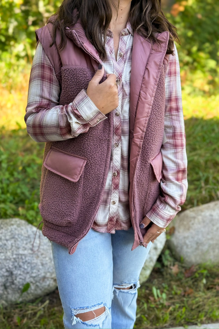 Fleece Zip Hooded Vest