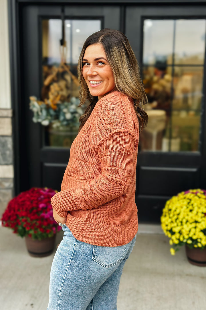 Terracotta Distressed Sweater