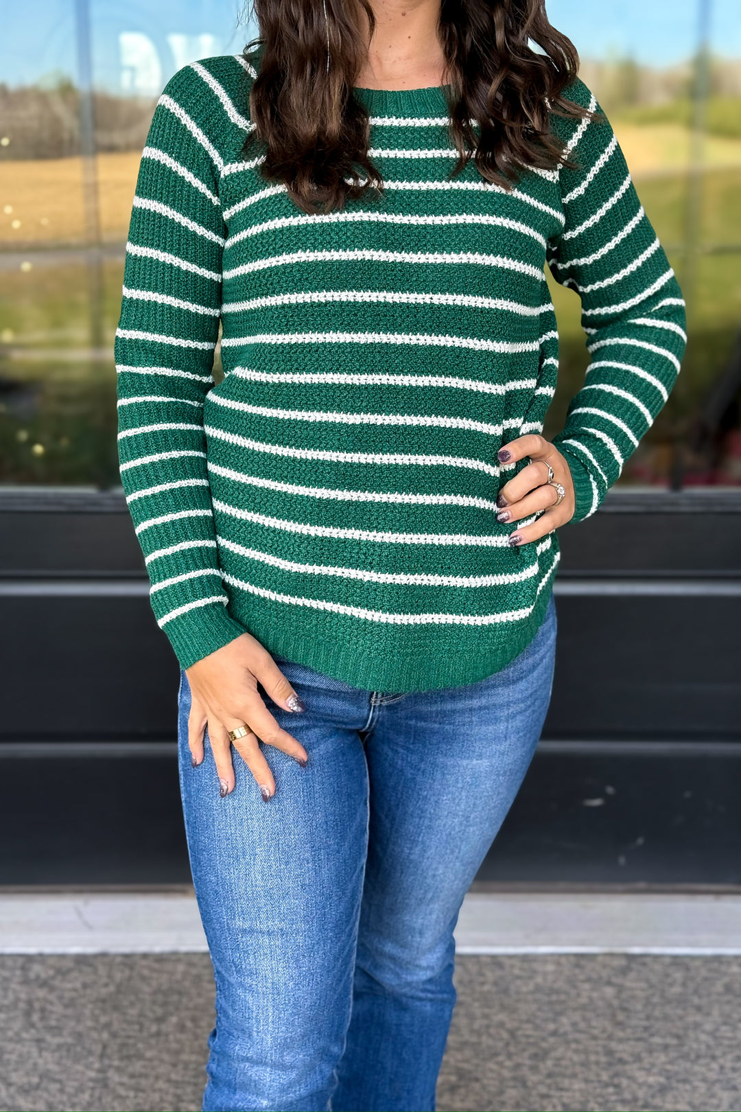 Green Crew Neck Sweater