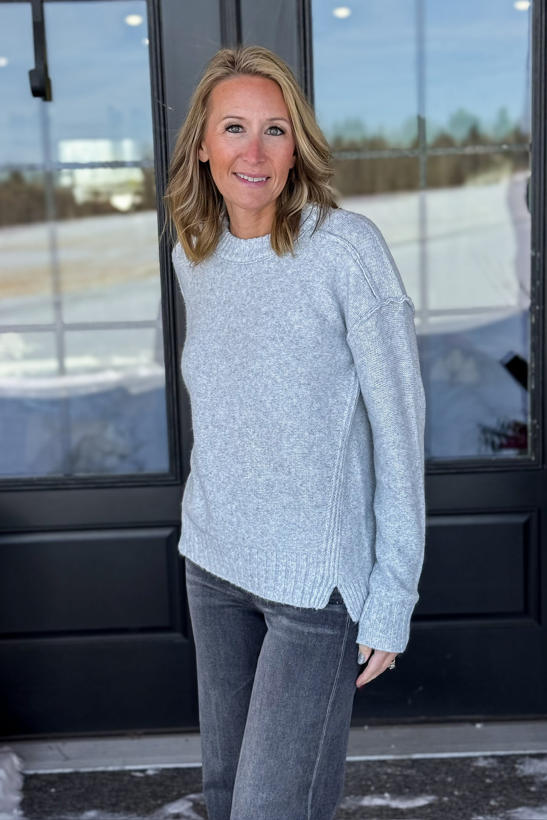 Grey Crew Neck Sweater