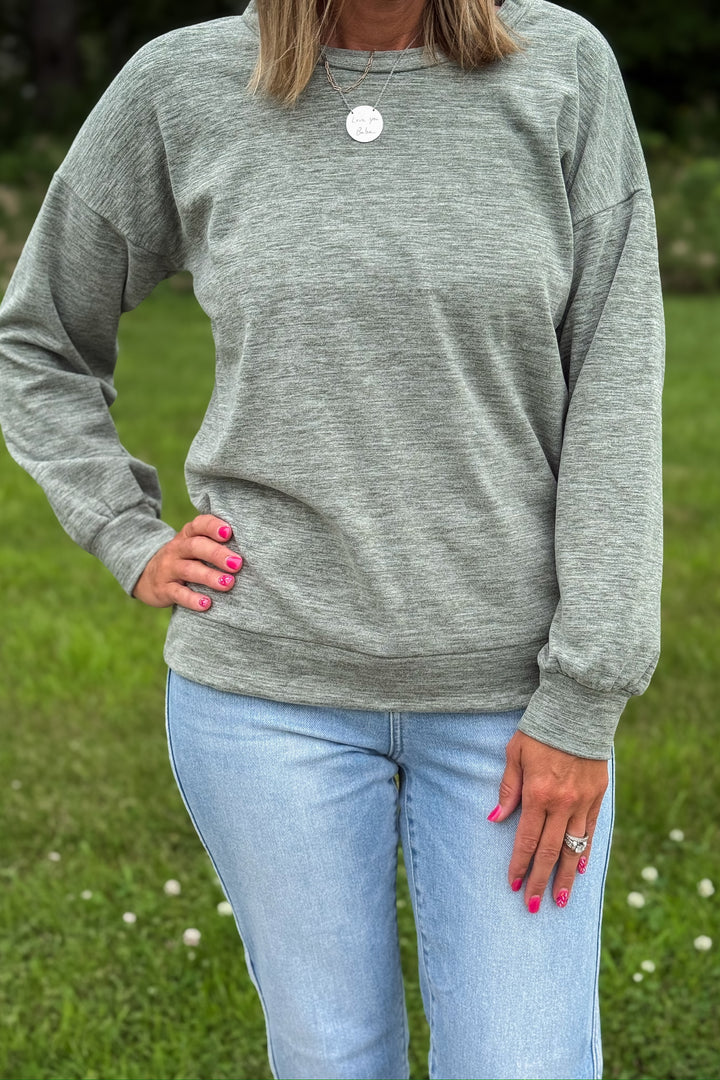 Olive Brushed Pullover