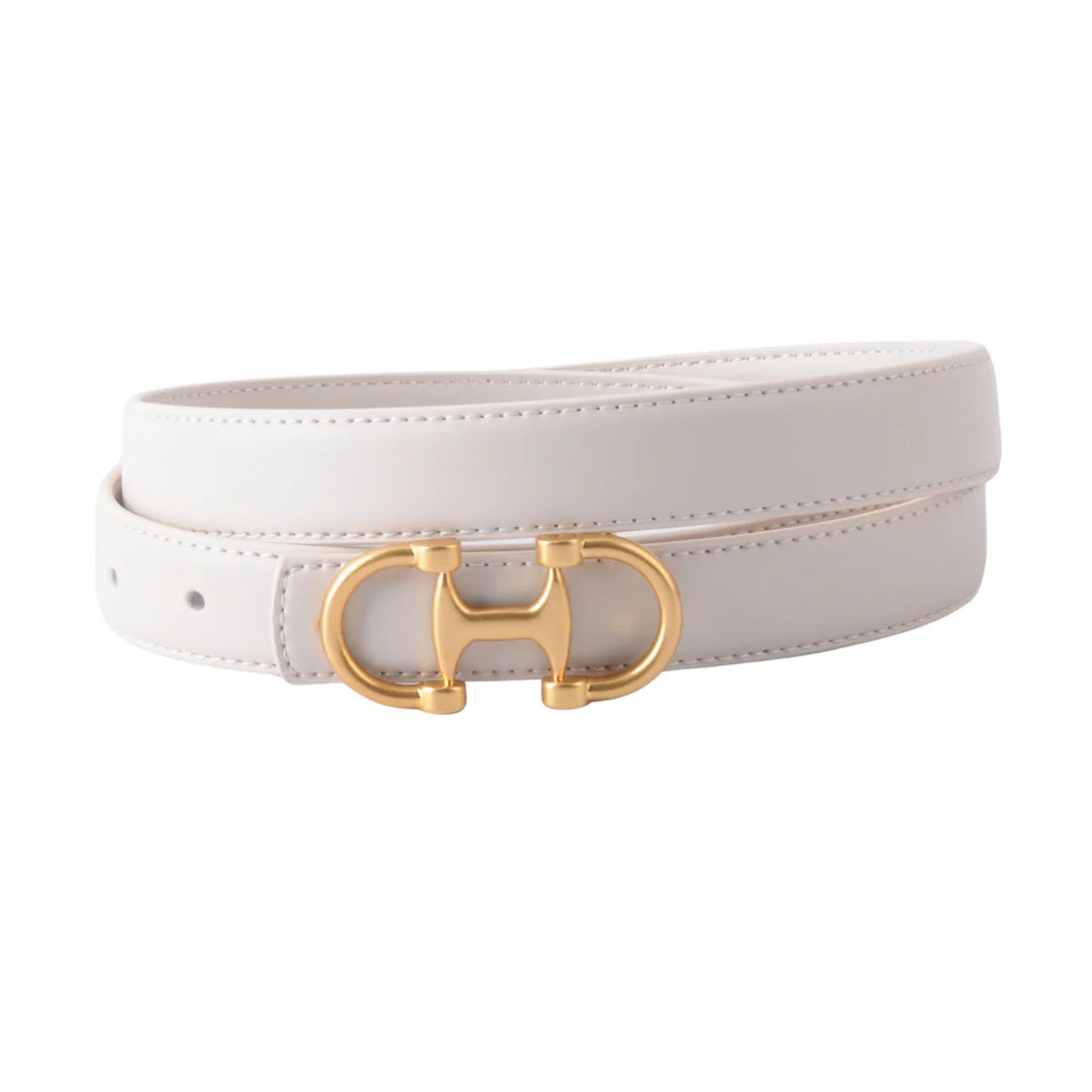White Leather Belt