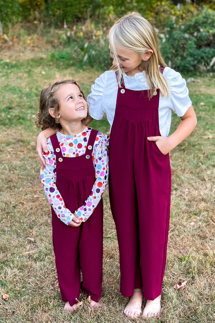 Burgundy Button Sling Jumpsuit