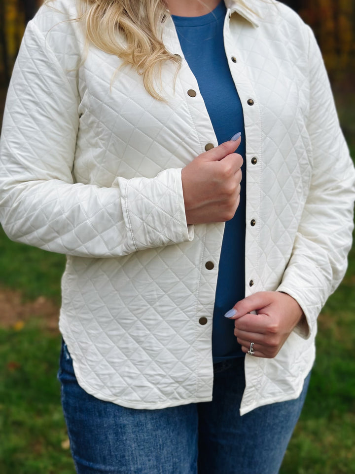 Ivory Quilted Shacket