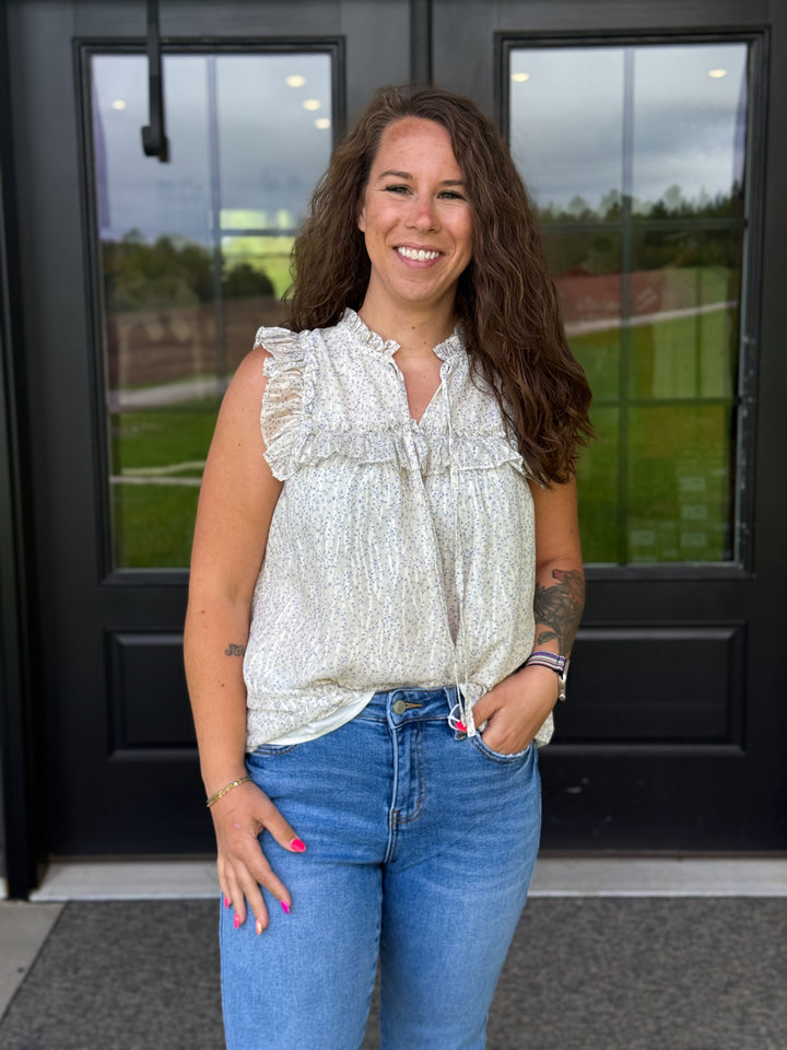 Ditsy Floral Ruffled Blouse