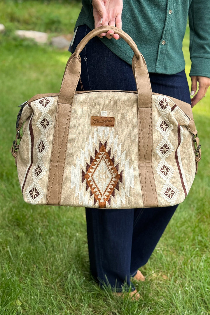 Wrangler Aztec Duffle Bag- Taupe