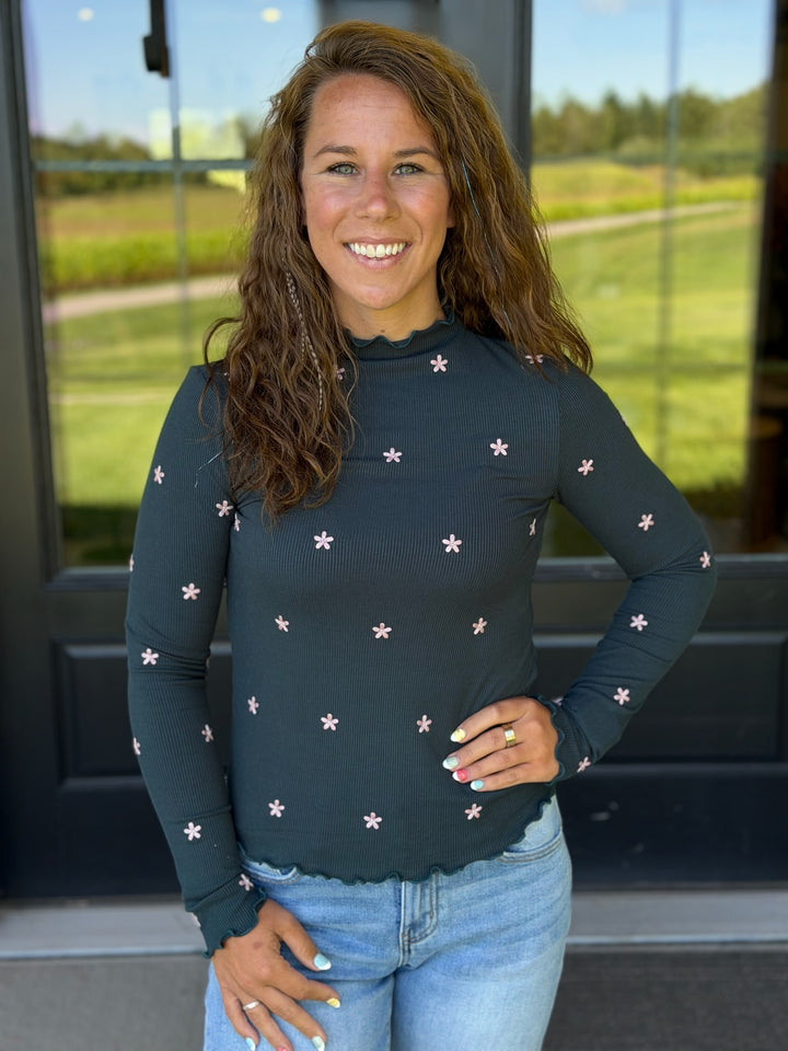 Teal Mock Neck