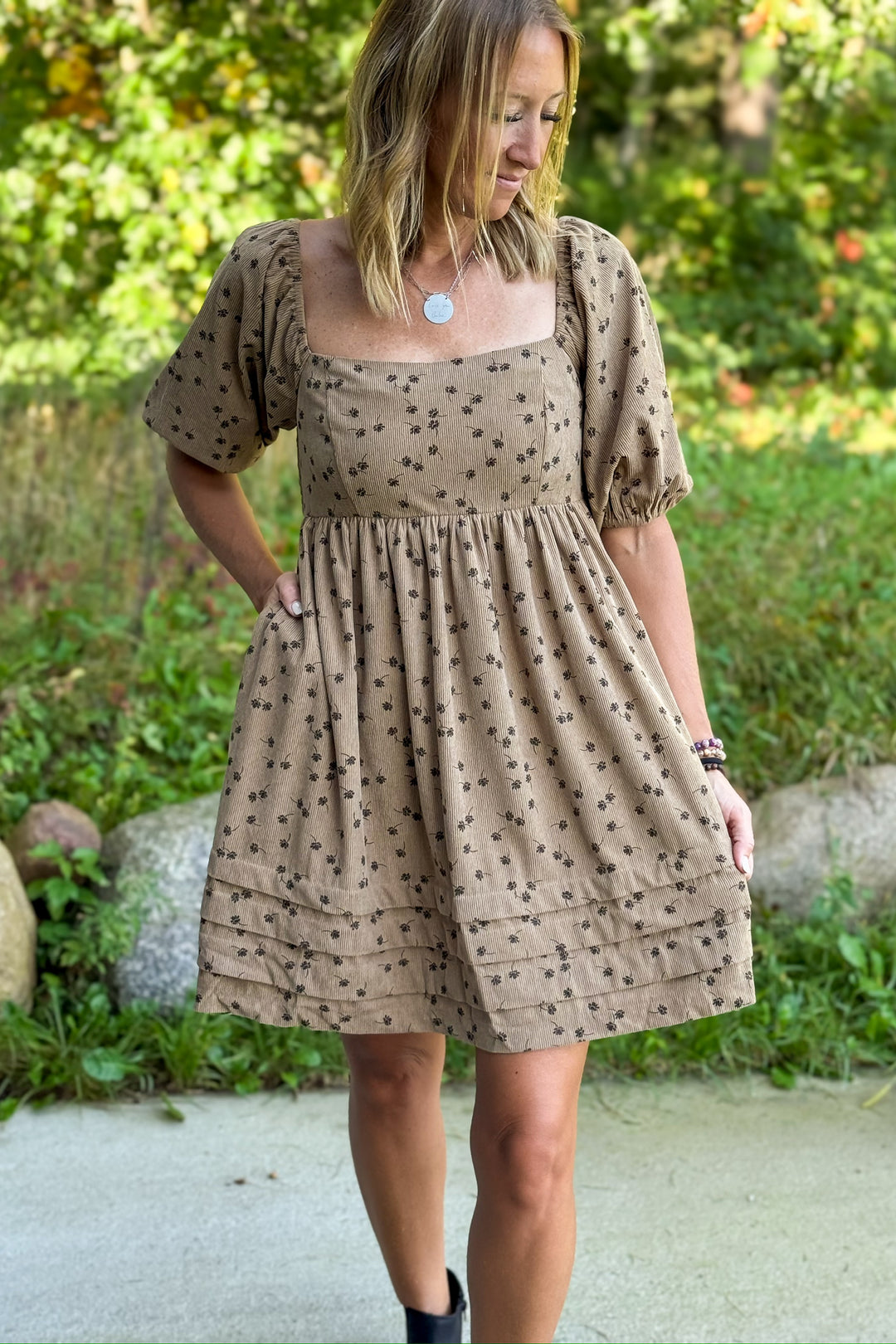 Taupe Corduroy Dress