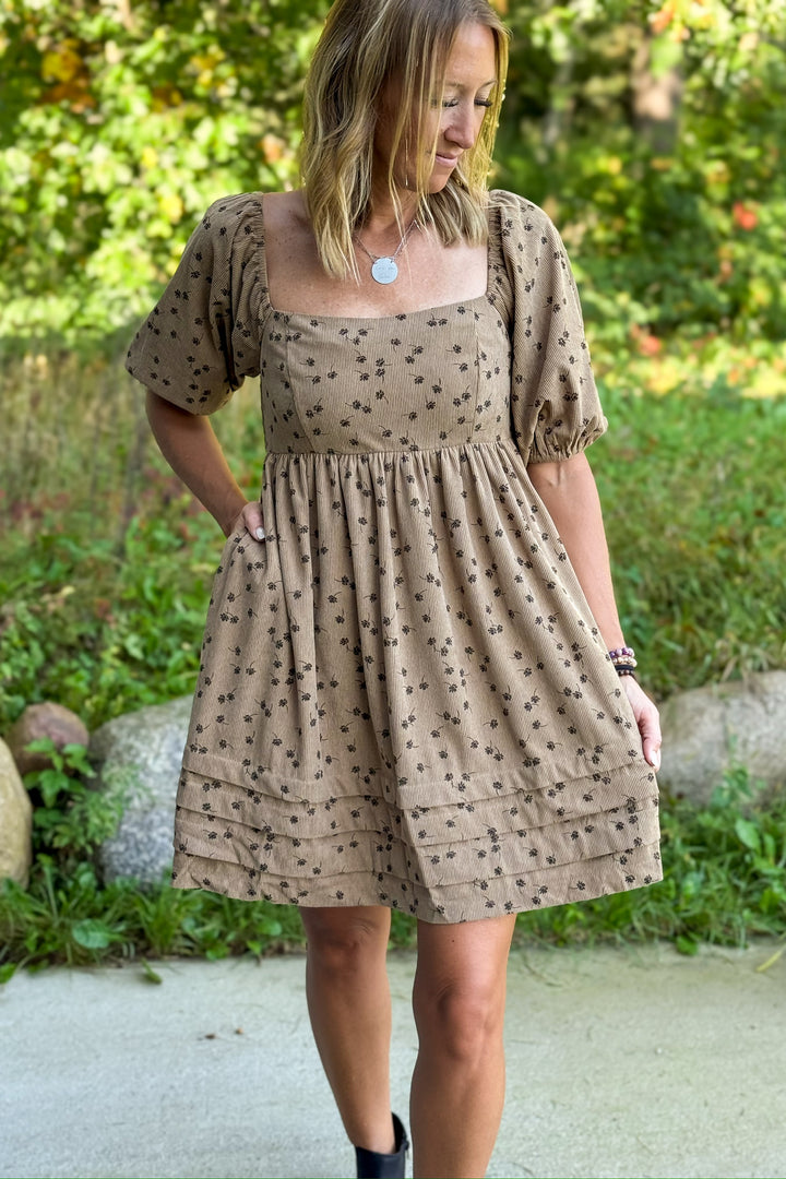 Taupe Corduroy Dress