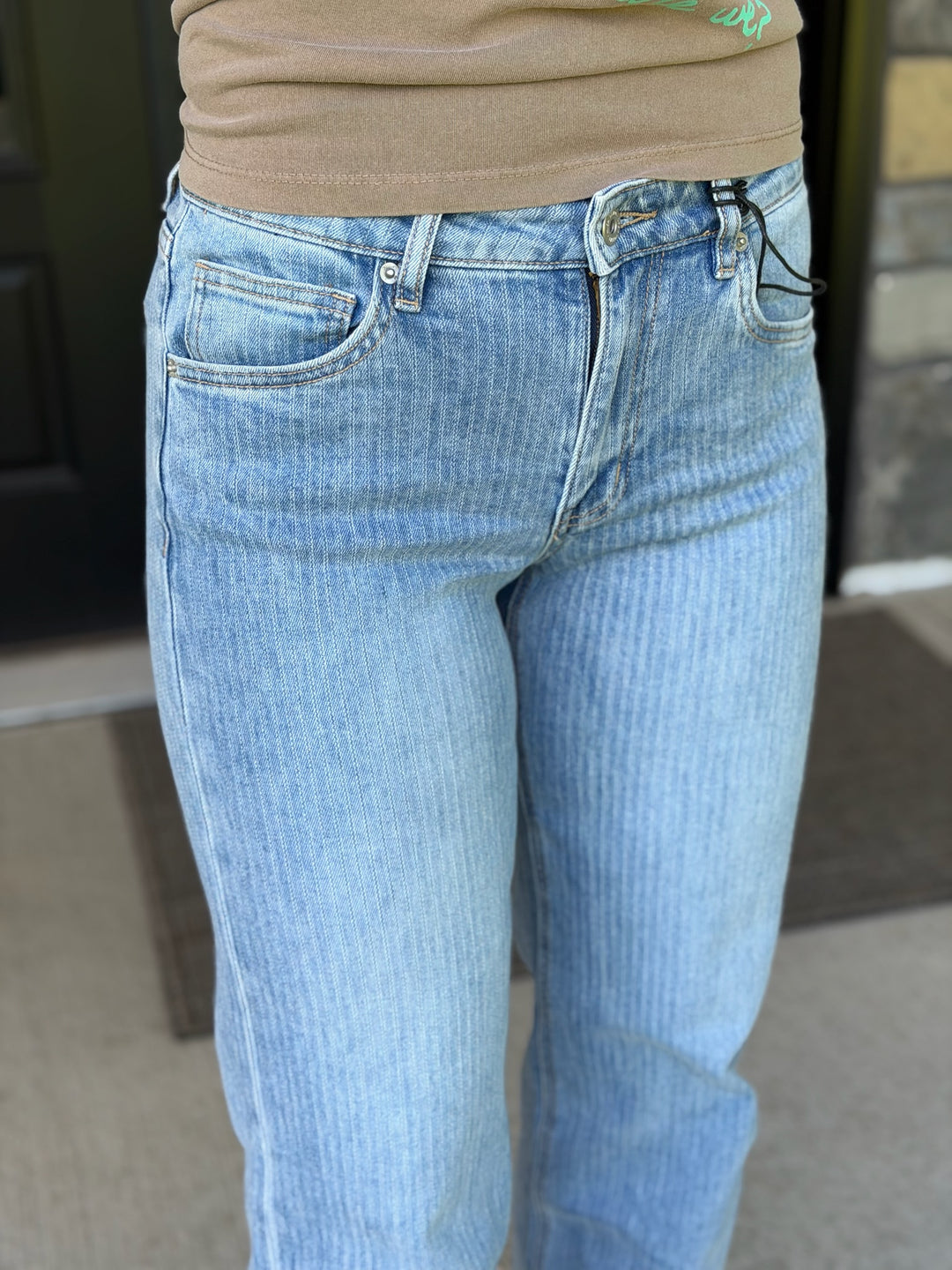 Mica Mid Rise Wide Stripe