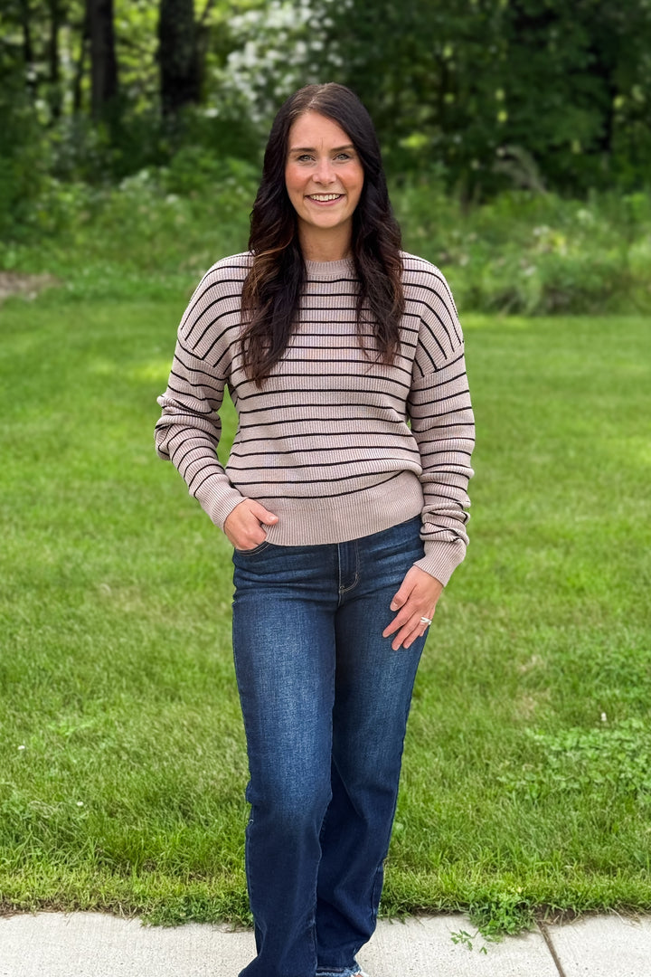 Ely Sweater- Taupe Black