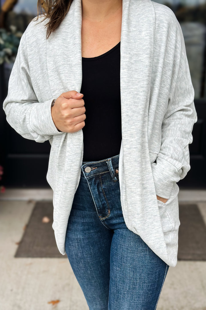 Grey Brushed Cardigan