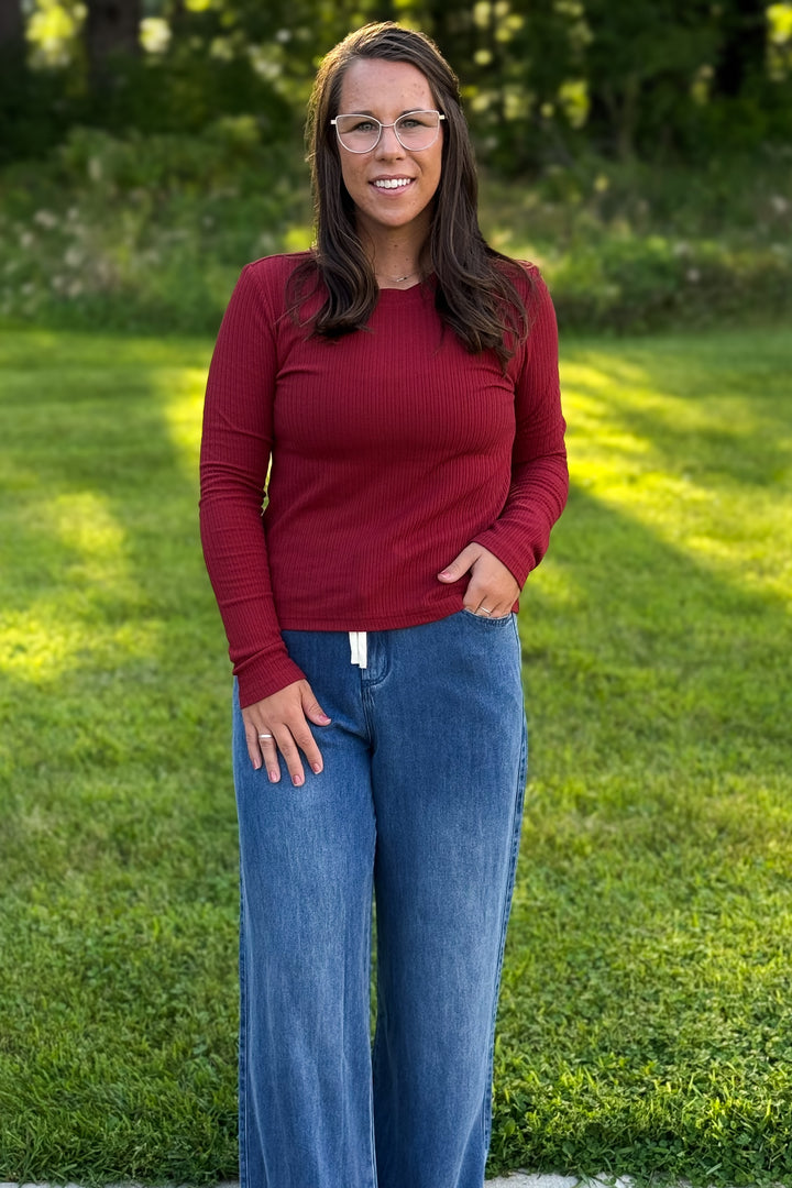 Stacy Top- Maroon