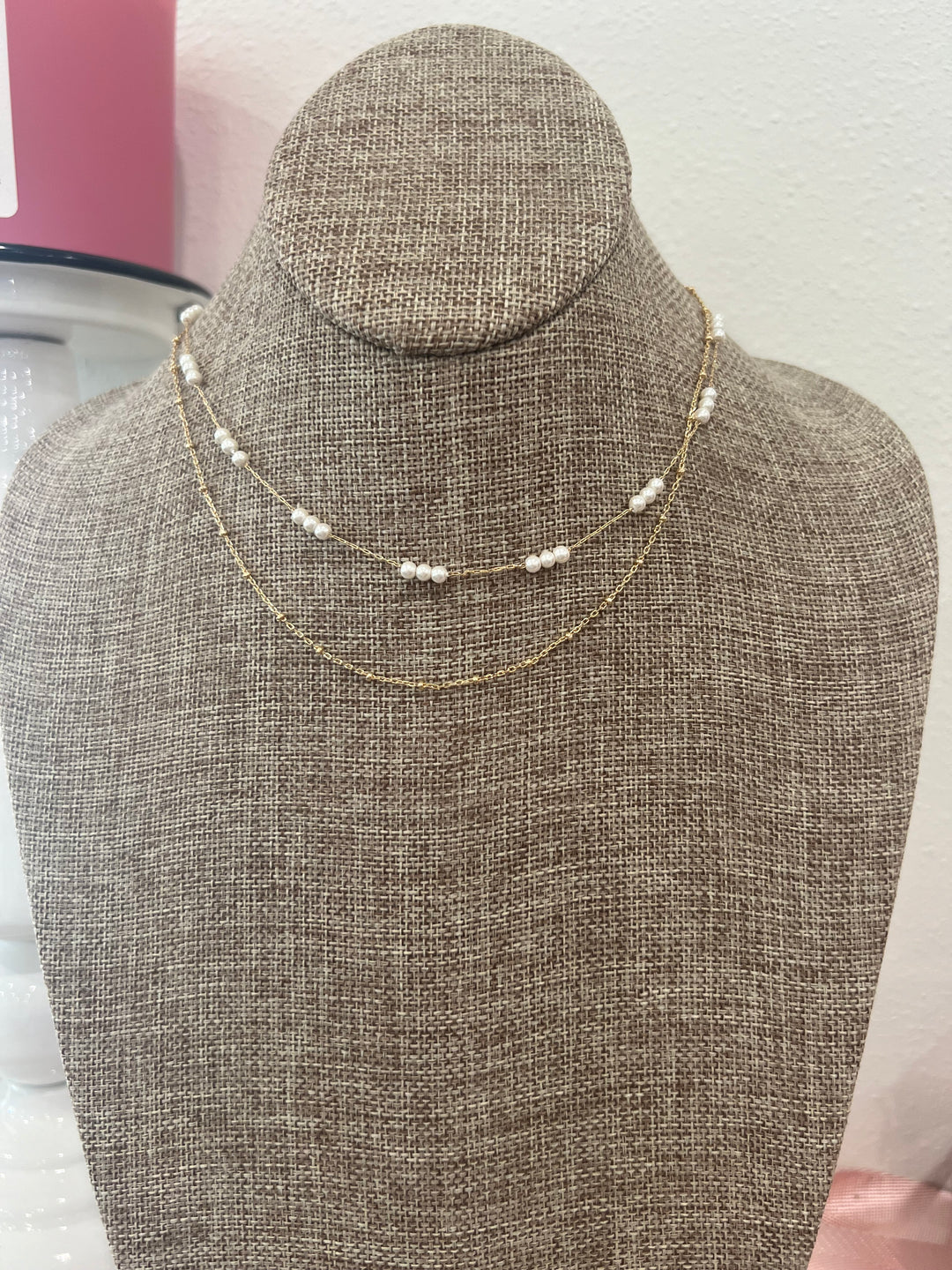 Gold Chain Layered Pearl